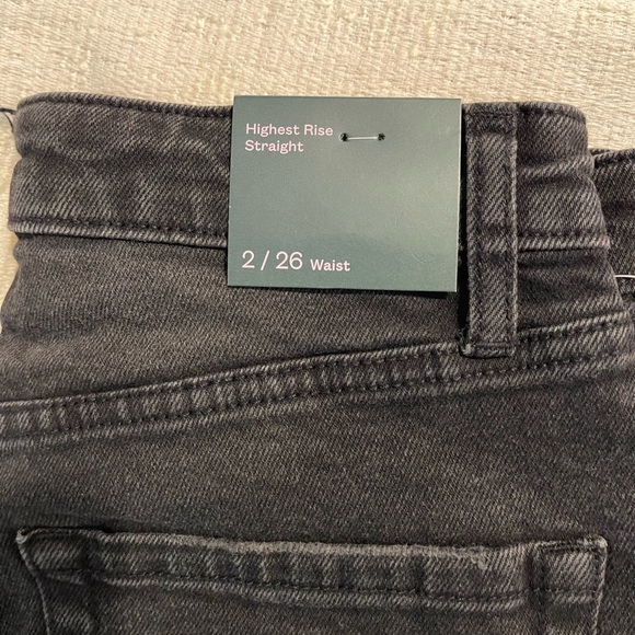 NWT Black Wild Fable High Rise Distressed Straight Leg Relaxed Fit Jeans - Picture 12 of 14